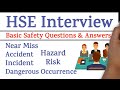 6 Most Basic HSE Interview Questions & Answers || Safety Officer Interview Questions for Fresher