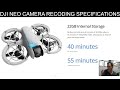 DJI NEO CAMERA /SD CARD RECODING SPECIFICATIONS