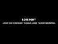 LORE FONT2