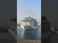 🛳Stunning: Msc Grandiosa Enters & Performs 180° Turn In Valletta, Malta's Grandharbour Port # Shorts