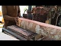 Street Wood sawmill | Mahogany wood sawing workmanship makes it a raw material for home furnishings.