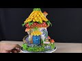 Make a Sunflower  Solar Fairy house using Das clay and empty bottle