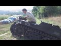 A Kettenkrad NSU HK101 crosses a ditch at the Kettenkradtreffen 2019 in Stammheim Bayern