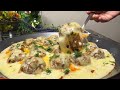 Chicken Meatballs In A White Creamy Sauce With Mozzarella Cheese I Chicken Kofta Meatballs Recipe I