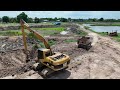 Impressive New Work, Excavator, 5ton Dump Truck, D31P Komatsu Bulldozer Pouring Soil Making Road