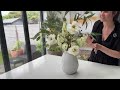 FLOWER ARRANGING TUTORIAL | DELUXE FAUX POPPY & LILAC ARRANGEMENT | IVY GREY INTERIORS