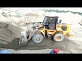 Jcb Wheel Loader Working On Crusher - Loading Gravel On Truck / Mountain Rock / Heavy Machine