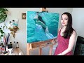 I painted an underwater scene (it took 26 hours) | Oil Painting Time Lapse | Realistic Water