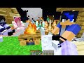 10 Friends On ONE BLOCK In Minecraft!