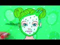[🐾paper diy🐾] Pink VS Green Princess Makeup And Dress Up Challenge | Rapunzel Compilation 놀이 종이