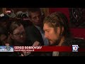 Panthers goalie Sergei Bobrovsky speaks to reporters after Game 6 win