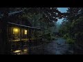 Pioggia Rilassante per Dormire - FORTI PIOGGE e Temporali sul Tetto di Legno nella Foresta di notte