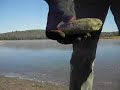 Violet and Deedah Throwing Rocks onto Star Lake's Ice