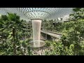 Relaxing sound of waterfalls in Jewel Changi Airport for stress relief