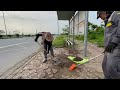 Shocked, cleaning up a 10-year abandoned bus stop , cutting grass with rudimentary tools part 2