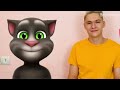 Talking Tom and Talking Angela in Real Life - Mukbang Food Challenge