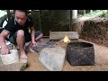 Amazing! This guy is a real genius, turn the iron bar into a iron nails, Primitive Skills (ep178)