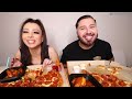 MUKBANG LITTLE CAESARS PIZZA EATING SHOW EAT WITH US!