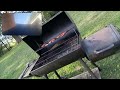 Making Grilled Bologna On Charcoal Grill.