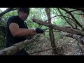 BUSHCRAFT.  An asian in european jungles Camping alone. The first camping blessed with the rain