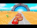 Big & Small Long Snake Lightning McQueen VS Speed Bumps Beamng.Drive