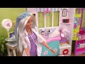 Someone is sick ! Elsa & Anna toddlers at the Doctor - Barbie - cough - checkup - sore throat