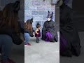 The cutest little girl meets maleficent at Disneyland👑