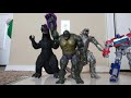Optimus prime vs Mechagodzilla 2021 vs Ugly green swamp monster vs Godzilla