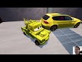 Small Car, Tow Mater, Big Car vs Portal Trap and Slide Colors - Crane Truck Rescue Car - BeamNG #26