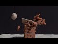Wrecking Ball Demolishing a Brick Tower in 1000fps Slow Motion