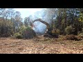 TRACKHOE // EXCAVATOR// BURNING BRUSHES || Clearing land Day 4