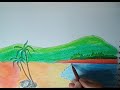 Oil Pastels Drawing For Beginners Scenery Drawing Step By Step / How To Draw Easy Landscape.