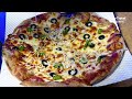 Awesome Korean homemade pizza and beer, Pepperoni pizza, lager beer, Korean street food
