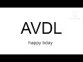 happy birthday AVDL!