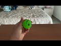 Playing with my green bouncy ball