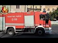 passaggio AIB iveco daily sherpa +  ABP BULL vigili del fuoco in sirena per incendio con saluti