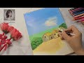 Village scenery #painting | Easy painting for beginners | @OdysseyDiaries-gi7ct