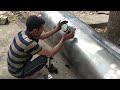 Making 600 litre diesel tank| truck diesel tank manufacturing on road