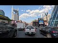 Downtown Nashville Tennessee City Drive Tour 4K - Driving the Music City / Nashvegas