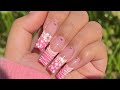 Ombré French Tips w/ Nail Art | Summer Nails | Gel X Nails Tutorial
