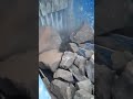 Jaw crusher crushing basalt rock