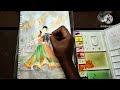 #watercolor painting of Garbha dance | Navaratri | watercolour painting | asmr