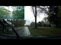 Tree Falls In Front Of Car While Driving, Caught On Dashcam.
