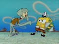 Squidward tries to take the pizza from SpongeBob