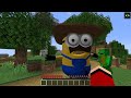 MINIONS Family Despicable Me 4 vs Security House in Minecraft Challenge Maizen JJ and Mikey