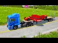 LONG CARS vs Fat Cars with Big & Small: Mcqueen vs Stairs Colors with Trains vs Portal Trap - BeamNG