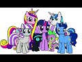 Coloring Pages MY LITTLE PONY - Twilight Sparkle and Friends / How to color My Little Pony. MLP