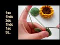 Crochet sunflower car mirror pendant