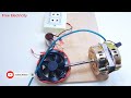 how to make 1300W generator free energy with fan, light using and capacitor||Free Electricity