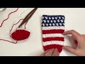 How to Crochet an American Flag Cup Cozy for your 4th of July celebrations!  Quick & Easy Project!